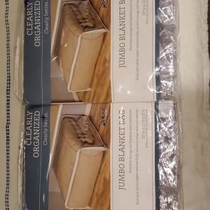 2pc. RICHARDS JUMBO DUST FREE STORAGE DUAL PULL ZIPPER CLEAR BLANKET BAG